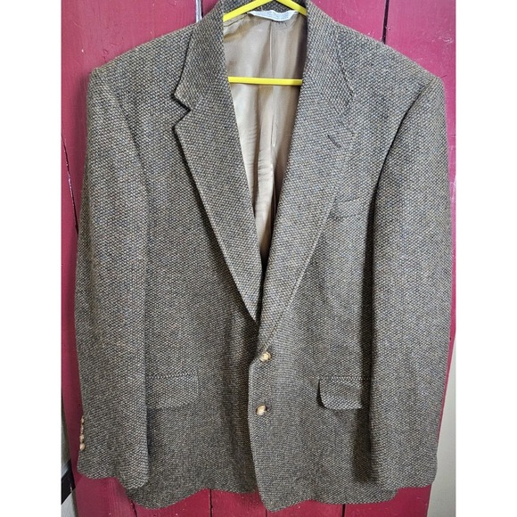 Vintage Land's End Wool/lambswool‎ Tweed Sport Coat Blazer 42L - Picture 1 of 10